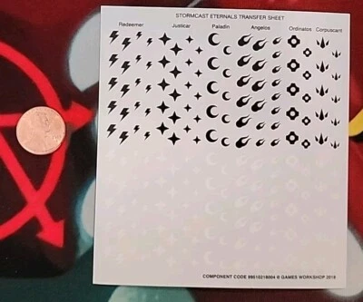 Warhammer AoS Stormcast Eternals Transfer Sheet Lot Water Slide Decals Large.