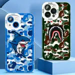 迷彩 RITCH BATH BAPE 保護套透明天使眼手機殼適用於 IPHONE APPLE 15 14 12 13 1