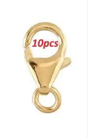 (10) 12mm 14k YELLOW GOLD FILLED Lobster Teardrop Chain Trigger Clasp Jump Ring