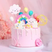 Unicorn Cake Topper, 13 Pcs Rainbow Unicorn Birthday Decorations Cake Toppers fo