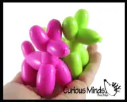 2 RANDOM Mini Balloon Dog Doh Filled Stress Ball - Cute Squishy Sensory Fidget T