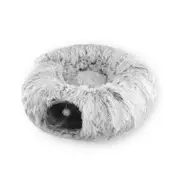 Cat Tunnel Bed Peekaboo Cat Cave Cat Tunnel Toy - Winter Warm Grey