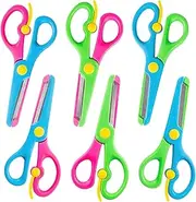 LOVESTOWN Kids Safety Scissors - 6 PCS Blunt Tip School Shears with Comfort Grip & Steel Blades, Anti-Pinch Design for Children's Paper Cutting, Ideal for Art Craft, Toddler Preschool