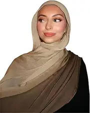 [Caviotess] Fashion Gradient Color Hijab Scarf for Women Soft Modal Instant Jersey Hijab Head Wraps Long Shawls