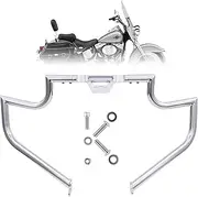 Kinglemc Crash Bar Engine Guard Highway Bar for Harley Softail Fat boy Fat Bob Heritage Low Rider Breakout Street Bob Deluxe Models 2018-2023 (Except FXDRS) (Ordinary Style, Chrome)
