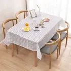 Tablecloth black and white checkered linen kitchen living room coffee table S❤S
