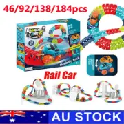 Flexible Rail & Electric Car Set Changeable Track LED Lighting Race Car Kids Toy