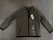 NWT Baby Gap Fit boy SPRING FALL zippered army green sweatshirt jacket 18 24
