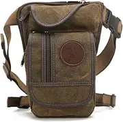 Men Canvas Drop Leg Bag Waist Fanny Pack Motorcycle Riding Cycling Travel Tactical Outdoors Sports