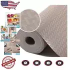 Non-Adhesive Waterproof Shelf Liner - Elegant Diagonal Pattern for Kitchen Use