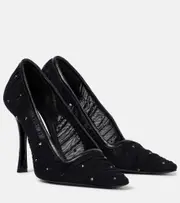 [Jimmy Choo] Jimmy Choo Lotta 100 embellished mesh pumps AU 10 black