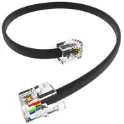 3 Pack 1 Foot Short Telephone Cable RJ11 Male to Male 6P4C Phone Line Cord 12...