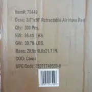 Eastwood Grade Steel Air Hose Reel with Retractable 50 Foot 3/8" Swivel 300PSI