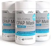 CPAP Mask Cleaning Wipes, 186 Unscented Cotton CPAP Mask Wipes | Perfect for Your CPAP Accessories Kit