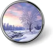 [FZMVSQH] Winter Landscape Printed Round Button Pin Badges Metal Pinback Buttons 1 Inch Pins for Hat Shirt Clothing Bags Decoration, Circular, Aluminum