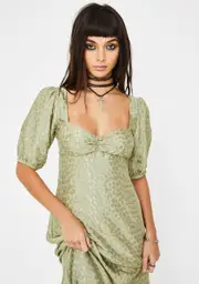 [Dolls Kill] Green Millo Midi Dress