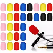 30 Pack Mini Foam Microphone Windscreens Lapel Mic for Headset Microphones