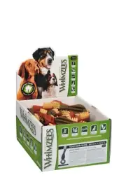 Whimzees Toothbrush Dental Care Dog Treat Display Box Medium 75 Pack