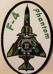 F-4 Phantom II Aircraft Patch Embroidered W/ VELCRO® Brand Fastener Black Border