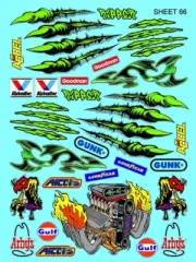 CLEAR VINYL Sticker Gang SHEET 66 "RIPPER CLAWS"-R/C MODEL Decals 1/8- 1/5- 1/4