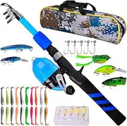 Kids Fishing Pole | Comfortable Portable Telescopic Fishing Tackle Kit - Breathable Trolling Equipment, Angling Gear for Family, Friends, Home