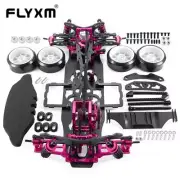 Alloy & Carbon RC Car Frame Kit with 4 Wheels For Sakura D4 1:10 AWD 4WD OP EP