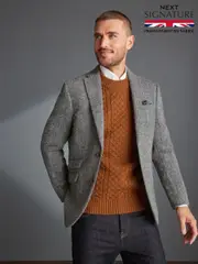 Grey Signature Harris Tweed British Wool Blazer (667032) | $417