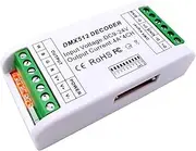 RGBW 4 Channel DMX Decoder, Mini 16A RGB LED Strip Controller DMX 512 Decoder Dimmer Driver for LED Strip Module DC9-24V