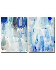 Ready2HangArt Down Pour & Heavy Rain 2 Piece Wrapped Canvas Wall Art Set