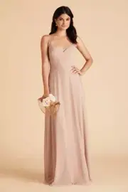 Birdy Grey DEVIN CONVERTIBLE DRESS CHIFFON TAUPE LARGE NEW NWT BRIDESMAID