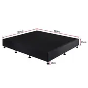 Palermo King Ensemble Bed Base Frame Premium Midnight Black Linen Fabric