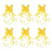 40Pcs 2.8" Pull Bows Present Wrapping String Bows Gold Thread Style, Yellow