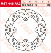 TRW Lucas Brake disc MST445RAC, rigid