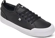[DC] Men's Evan Smith S SE Skate Sneakers, Black Leather, 7.5 D