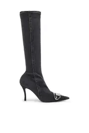 [Diesel] Diesel - D-Venus-Knee-high boots in stretch denim - Boots - Woman - Black 36 Black