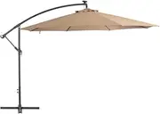 vidaXL - Outdoor Patio Cantilever Umbrella, 350 cm Diameter, Tilting & Crank Mechanism, Taupe Colour, Sturdy Aluminium Pole, Weather-resistant