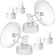 TOVVILD 21mm Flanges Duckbill Vavles Compatible with Spectra S1 S2 9 Plus Gold/Motif Luna/Ameda MYA/Cimilre Breastpumps Replacement to Pump Parts and Flanges/Shields, Compatible with Maymom Bottles