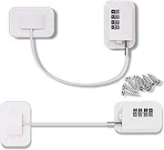 Jetec 2 Pieces Refrigerator Lock 4 Number Coded Freezer Lock Adhesive Fridge Door Combination Safety Lockstitch for Refrigerators Freezers File Cabinets Drawer Refrigerator Door(White)