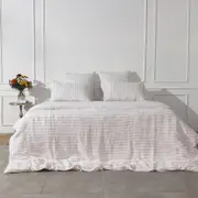 Rose Stripe Linen Flat Sheet - 100% French Flax Linen, King / Rose Stripe