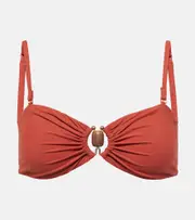 [Christopher Esber] Christopher Esber Embellished ruched bikini top AU 14 orange