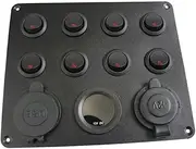 Gang Switch Panel with Dual Charger Combination Control Panel for Car Boat and Voltage and Lighter Included