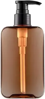 300ml 10oz Amber Square Soap Dispenser with Black Pump Refillable Acrylic Liquid Hand Soap Dispenser Modern Dish Soap Dispenser for Bathroom Kitchen Sink