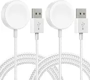 2-Pack for Apple Watch Charger Nylon Braid Cable 6.6ft /2m, iWatch Charger USB A Cable Cord Compatible with Apple Watch Charger Ultra/8/7/6/5/4/3/2/1/SE