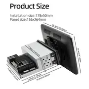 1Din Adjustable Rotatable Screen 2G+64G Car Multimedia Player 10.1Inch Android 13 Wireless CarPlay Black