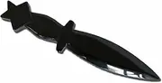 6" Obsidian Wicca Athame, Pentacle Black Crystal Wiccan Tools and Supplies for Altar, Baby Witch's Toolkit (Athame)