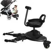 Universal Buggy Board with Seat for All Pushchairs, 2-in-1 Footboard for Pushchairs, Universal, Buggy Board with Seat, Universal Carriage Board, for Children from 2-6 Years, Load 25 kg