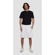 Replay Mens Organic Cotton Bermuda Sweat Shorts w/ Print White