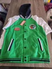 Kids Marvel Varsity Hoodie Super Heroes Green Jacket Iron Man Thor Black Widow