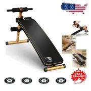 Curved Incline/Decline Sit Up Bench - Supports 500 lbs, Ideal for Home Gyms