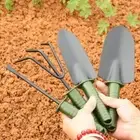 1/4pcs Small Gardening Shovel Fork Rake Kit Three-tooth Harrow for Garden